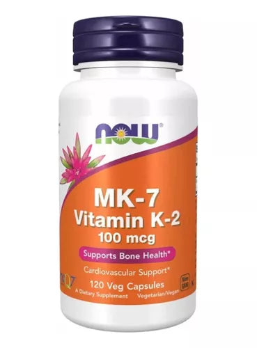 NOW Vitamina K2 Mk7 100mcg Foods 120veg Caps Sabor Sem Sabor